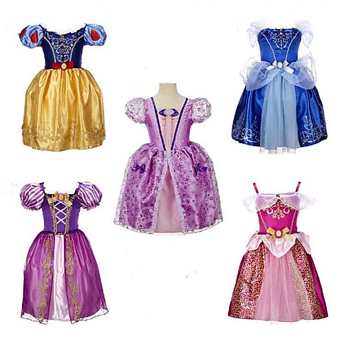 

Princess Belle Elsa Dress Flower Girl Dress Girls' Movie Cosplay A-Line Slip Purple / Yellow / Light Purple Dress Halloween Children's Day Masquerade Polyester