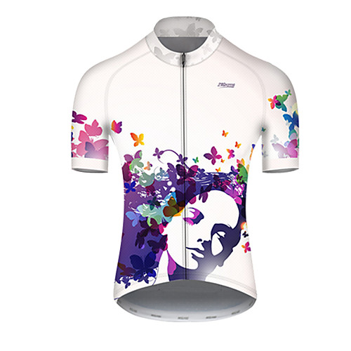

21Grams Men's Short Sleeve Cycling Jersey Nylon Polyester Blue / White Butterfly Gradient Bike Jersey Top Mountain Bike MTB Road Bike Cycling Breathable Quick Dry Ultraviolet Resistant Sports