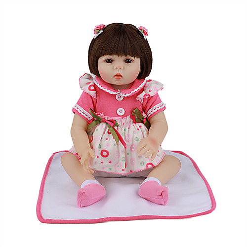 

FeelWind 18 inch Reborn Doll Baby & Toddler Toy Reborn Toddler Doll Baby Girl Gift Cute Lovely Parent-Child Interaction Tipped and Sealed Nails Full Body Silicone LV021 with Clothes and Accessories