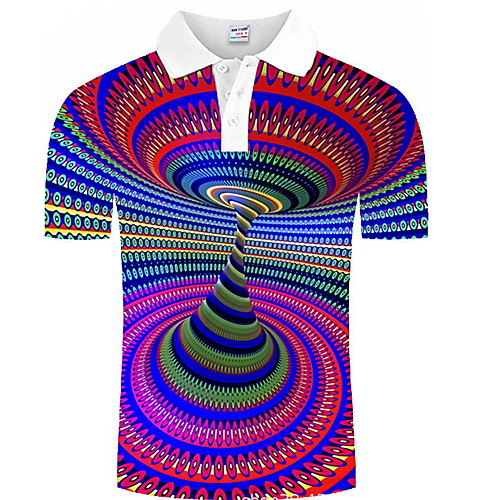 

Men's Graphic 3D Print Print Polo Daily Rainbow