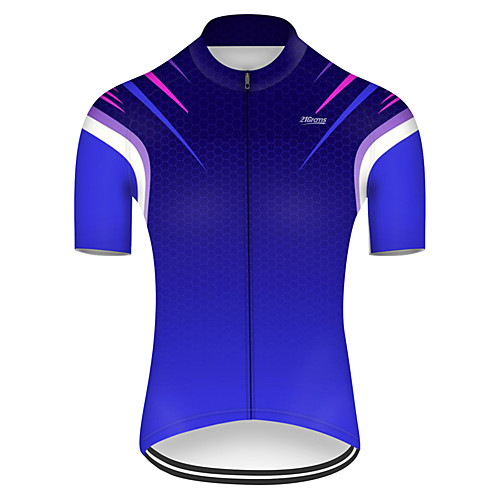 

21Grams Men's Short Sleeve Cycling Jersey Blue Bike Top Mountain Bike MTB Road Bike Cycling Breathable Sports Clothing Apparel / Micro-elastic