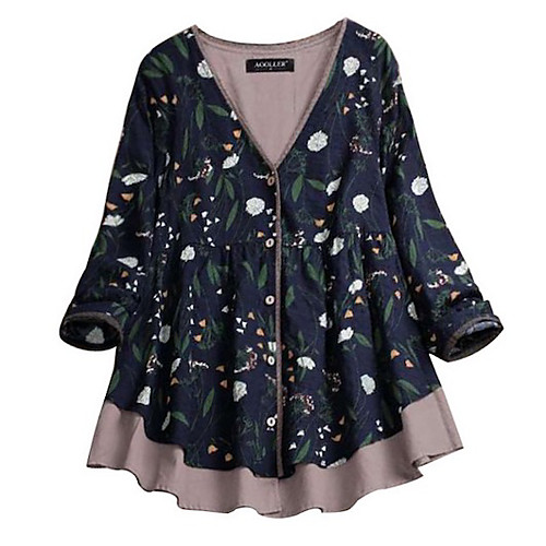 

Women's Floral Blouse Daily Yellow / Green / Navy Blue