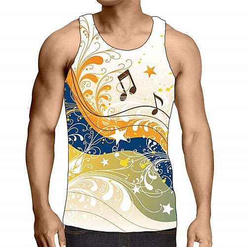 

Men's Graphic Print Tank Top Street chic Exaggerated Daily Going out Rainbow