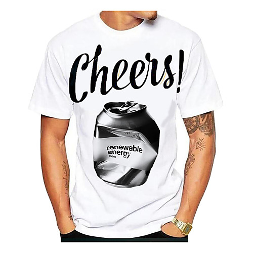 

Men's Graphic Beer Print T-shirt Daily White