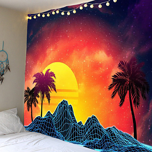 

Red sunrise scenery tapestries series hang cloth background cloth decorative cloth 100% polyester fiber fabrics