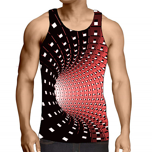 

Men's Graphic Print Tank Top Street chic Exaggerated Daily Going out White / Black / Blue / Purple / Red / Yellow / Green