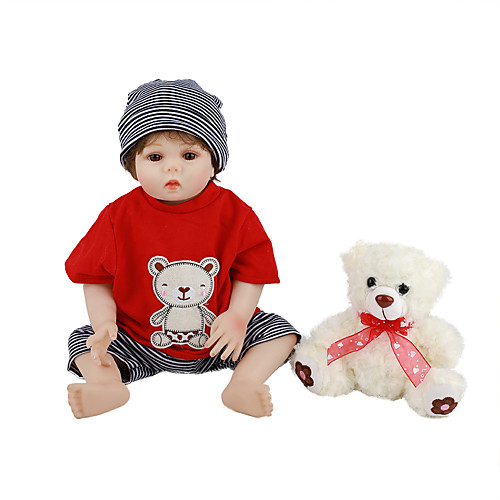 

FeelWind 18 inch Reborn Doll Baby & Toddler Toy Reborn Toddler Doll Baby Boy Gift Cute Lovely Parent-Child Interaction Tipped and Sealed Nails Full Body Silicone LV012 with Clothes and Accessories