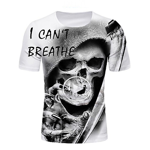 

Men's Graphic Skull Print T-shirt Daily White