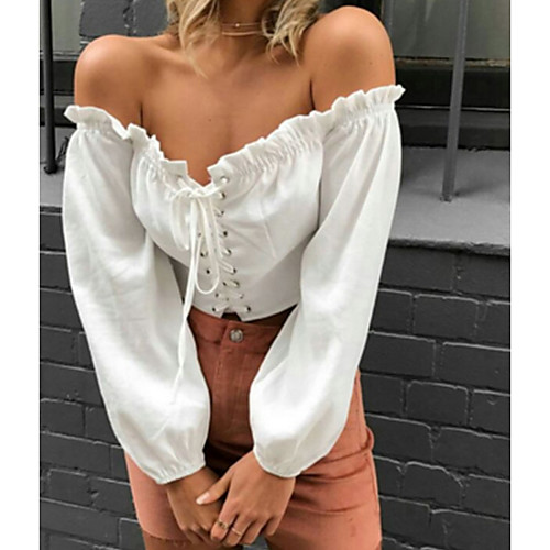 

Women's Solid Colored Blouse Daily White