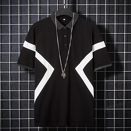 

Men's Solid Colored Print Polo Business Basic Daily White / Black / Gray