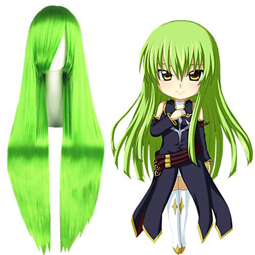 

Cosplay Costume Wig Cosplay Wig Code Geass Straight Cosplay Asymmetrical With Bangs Wig Very Long Green Synthetic Hair 40 inch Women's Anime Cosplay Best Quality Green