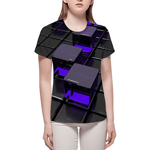 

Women's T-shirt Plus Size Graphic 3D Print Tops - Print Round Neck Loose Basic Daily Spring Summer Rainbow S M L XL 2XL 3XL 4XL 5XL 6XL / Going out