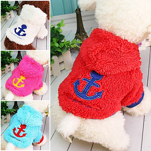 

Cat Dog Hoodie Winter Dog Clothes White Red Blue Costume Corduroy Sailor Keep Warm XS S M L XL