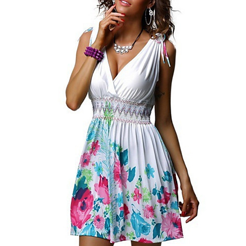 

Women's Sheath Dress Short Mini Dress - Sleeveless Floral Summer Casual 2020 White Blue Purple S M L XL XXL XXXL XXXXL XXXXXL