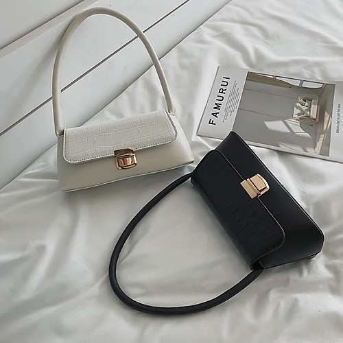 

Women's PU Top Handle Bag Solid Color White / Black