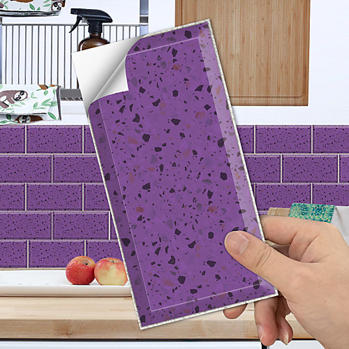 

kitchen oil proof wall decoration paste toilet waterproof simulation crystal tile paste wear-resistant floor paste 9Pcs 2010cm