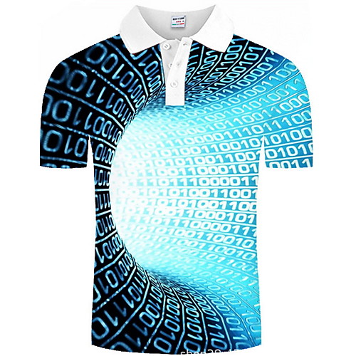 

Men's Graphic 3D Print Print Polo Daily Blue