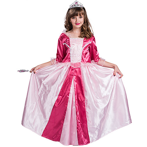 

Princess Aurora Flower Girl Dress Girls' Movie Cosplay A-Line Slip Pink Dress Halloween Children's Day Masquerade Polyester