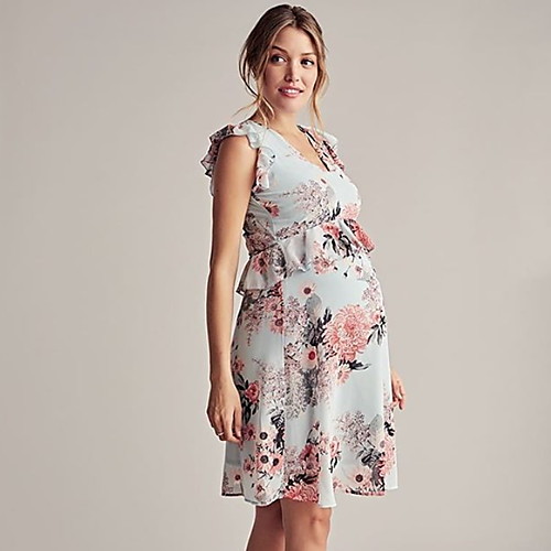 

Women's A-Line Dress Knee Length Dress - Sleeveless Floral Summer Boho 2020 Green S M L XL