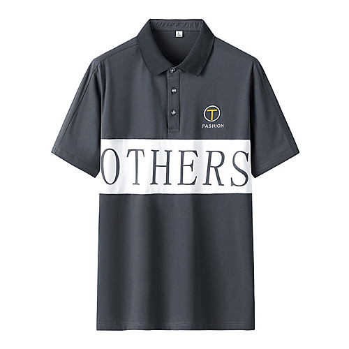

Men's Color Block Embroidered Patchwork Print Polo Daily Work White / Black / Blue / Yellow / Dark Gray