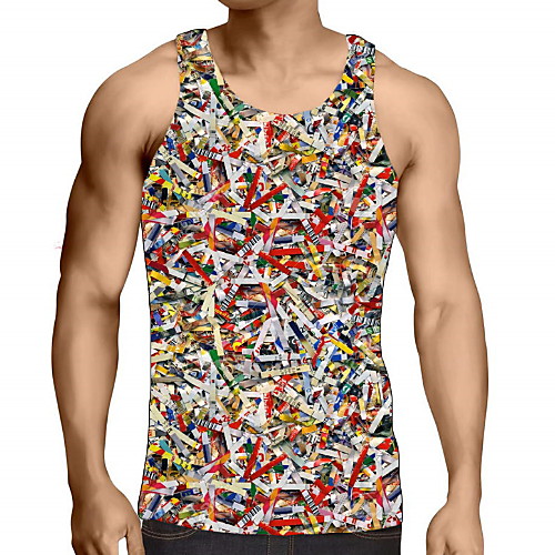 

Men's Graphic Print Tank Top Daily Rainbow