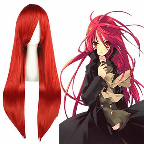 

Cosplay Costume Wig Cosplay Wig Erza Scarlet A Fairy Tail Straight Cosplay Asymmetrical With Bangs Wig Very Long Red Synthetic Hair 32 inch Women's Anime Cosplay Cool Red