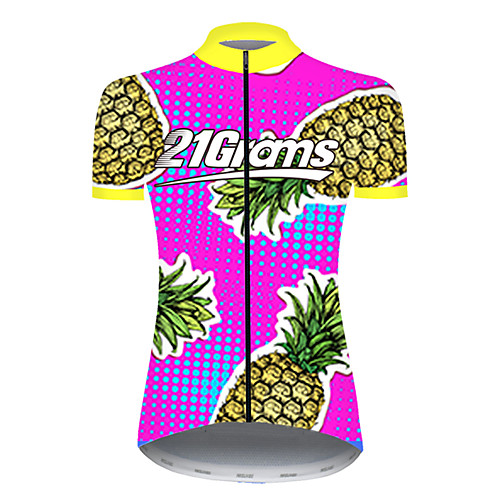 

21Grams Women's Short Sleeve Cycling Jersey Red / Yellow Fruit Bike Top Mountain Bike MTB Road Bike Cycling Breathable Sports Clothing Apparel / Micro-elastic