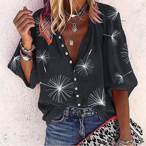 

Women's Shirt Graphic Tops - Print V Neck Basic Daily Black M L XL 2XL 3XL