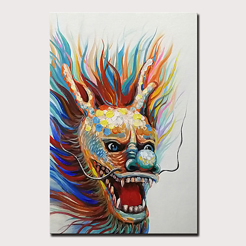

Mintura Original Hand Painted Zodiac Dragon Oil Paintings on Canvas Modern Abstract Animal Wall Picture Pop Art Posters For Home Decoration Ready To Hang