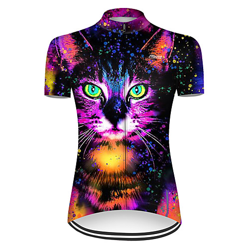 

21Grams Women's Short Sleeve Cycling Jersey Black / Red Animal Bike Top Mountain Bike MTB Road Bike Cycling Breathable Sports Clothing Apparel / Micro-elastic