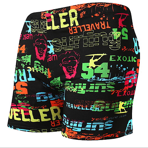 

Men's Rainbow Swim Trunk Bottoms Swimwear Swimsuit - Letter Print Quick Dry L XL XXL Rainbow