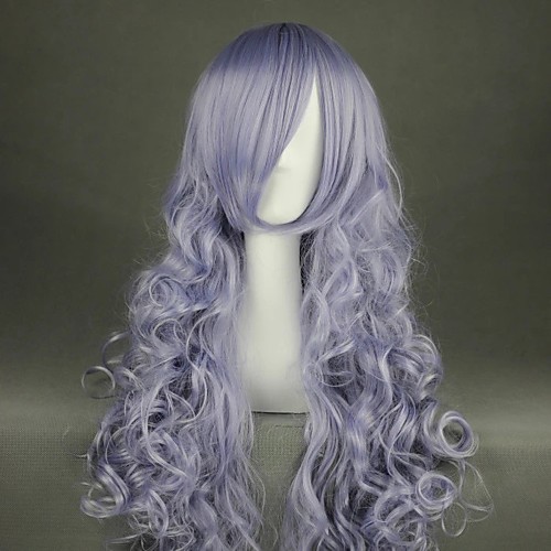 

Cosplay Wig Rozen Maiden Rose Quartz Curly Cosplay Halloween With Bangs Wig Long Grey Synthetic Hair 35 inch Women's Anime Cosplay Party Gray