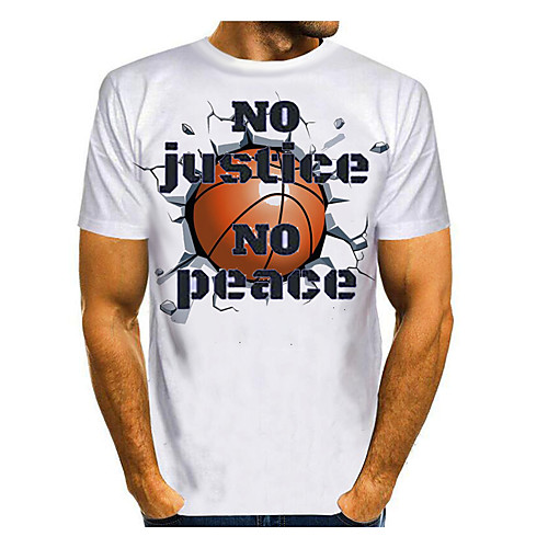 

Men's Graphic Letter Print T-shirt Basic Daily White