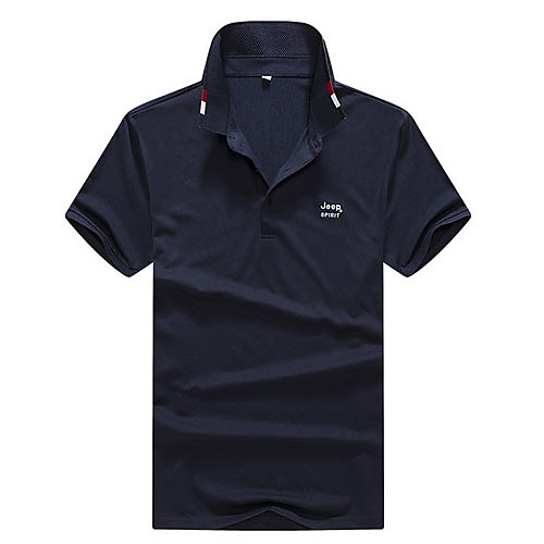 

Men's Solid Colored Print Polo Daily White / Light gray / Navy Blue