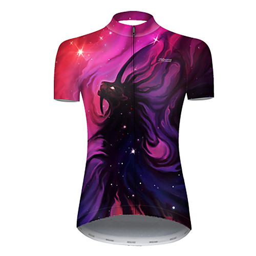 

21Grams Women's Short Sleeve Cycling Jersey Violet Animal Bike Top Mountain Bike MTB Road Bike Cycling Breathable Sports Clothing Apparel / Micro-elastic