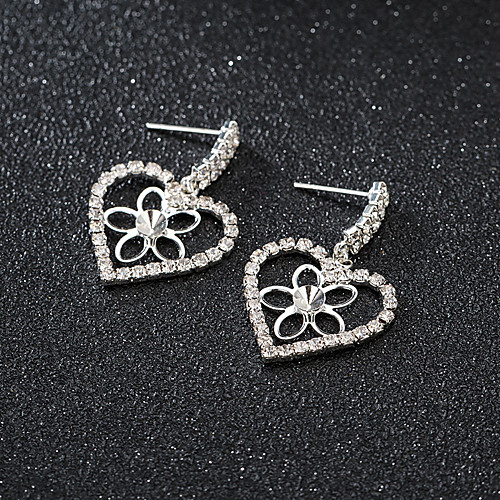 

Women's Earrings Round Cut Heart Stylish Korean Sweet Earrings Jewelry Rose Gold / Silver For Gift Daily Work 1 Pair