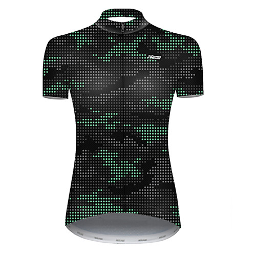 

21Grams Women's Short Sleeve Cycling Jersey Black / Green Camo / Camouflage Bike Top Mountain Bike MTB Road Bike Cycling Breathable Sports Clothing Apparel / Micro-elastic