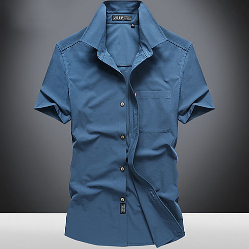 

Men's Solid Colored Print Shirt Daily Wine / Blue / Dark Gray / Navy Blue / Beige
