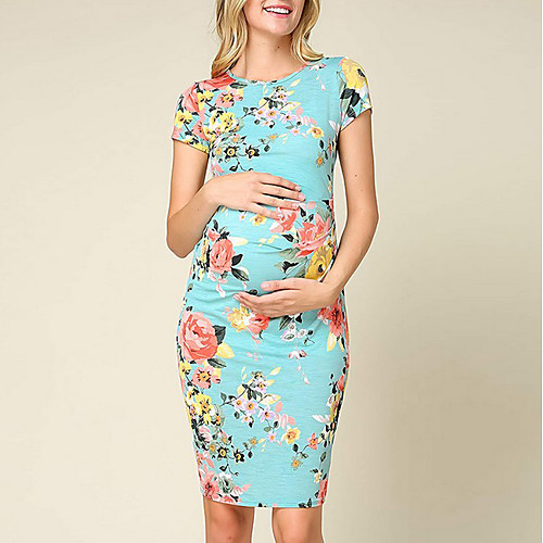 

Women's Sheath Dress Short Mini Dress - Short Sleeves Floral Summer Sexy 2020 Wine Blushing Pink Navy Blue Light Blue S M L XL