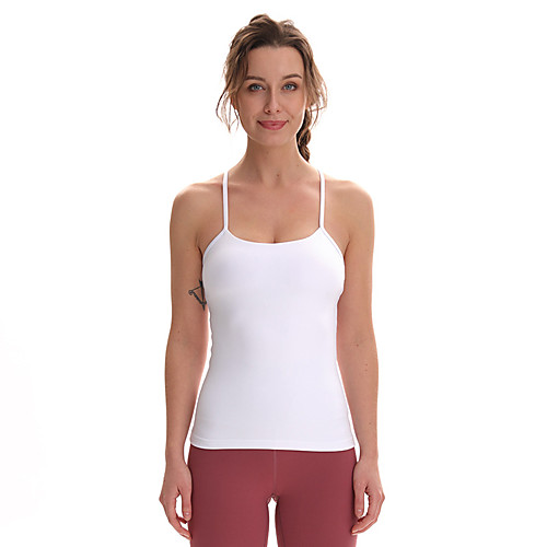

Women's Padded Tank Top Removable Pad Wireless Fashion White Black Red Gray Elastane Yoga Running Fitness Vest / Gilet Sport Activewear Breathable Quick Dry Comfortable Stretchy