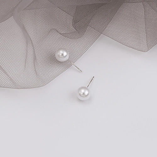 

Women's Stud Earrings Earrings Simple Classic Basic Fashion Imitation Pearl Earrings Jewelry Silver For Sport Formal Date Vacation Beach 1 Pair