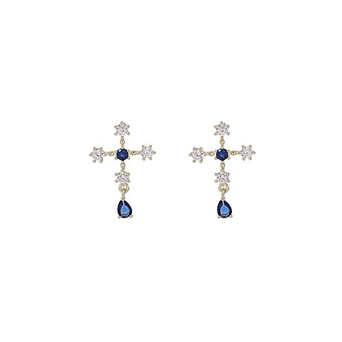 

Women's Cubic Zirconia Stud Earrings Criss Cross Cross Trendy Modern Earrings Jewelry Gold For Wedding Party Daily Festival 1 Pair