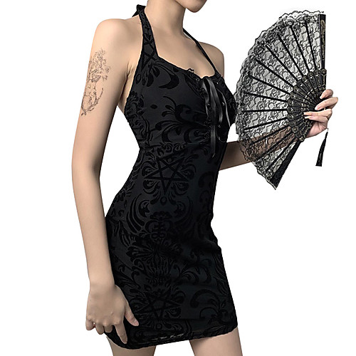 

Women's Strap Dress Short Mini Dress - Sleeveless Solid Color Summer Sexy 2020 Black S M L