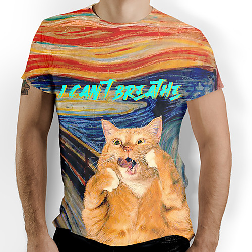 

Men's Graphic Letter Print T-shirt Daily Orange