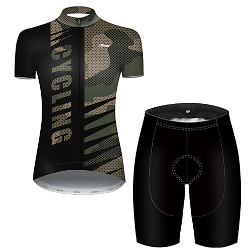 

21Grams Women's Short Sleeve Cycling Jersey with Shorts Camouflage Camo / Camouflage Bike Breathable Sports Patterned Mountain Bike MTB Road Bike Cycling Clothing Apparel / Stretchy