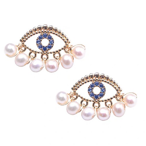 

Women's Freshwater Pearl Earrings Vintage Style Eyes Birthday Trendy Romantic Earrings Jewelry White For Christmas Birthday Gift Formal Festival 1 Pair