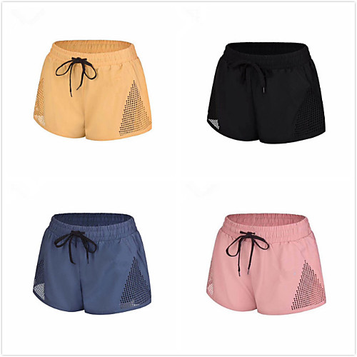 

Women's Running Shorts Drawstring Fashion Black Yellow Pink Blue Mesh Elastane Yoga Running Fitness Shorts Sport Activewear Comfy Breathable Quick Dry Soft High Elasticity