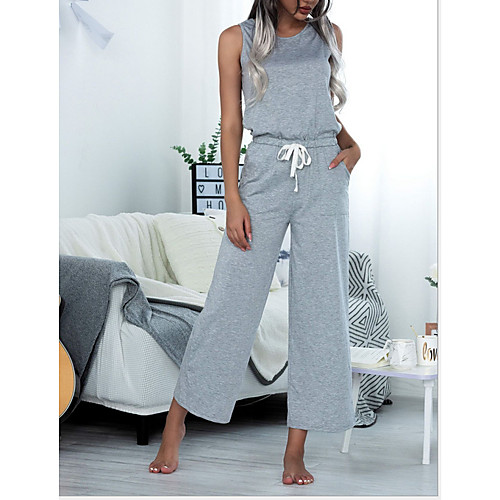 

Women's Black Wine Light gray Jumpsuit Solid Colored