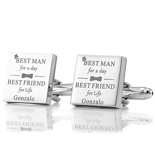 

Personalized Customized Men's Cufflink Set Geometrical Geometric 1pc / pack Golden Rose Gold Black