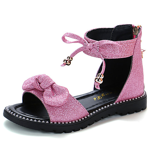 

Girls' Roman Shoes PU Sandals Little Kids(4-7ys) / Big Kids(7years ) Bowknot Black / Pink / Gold Summer